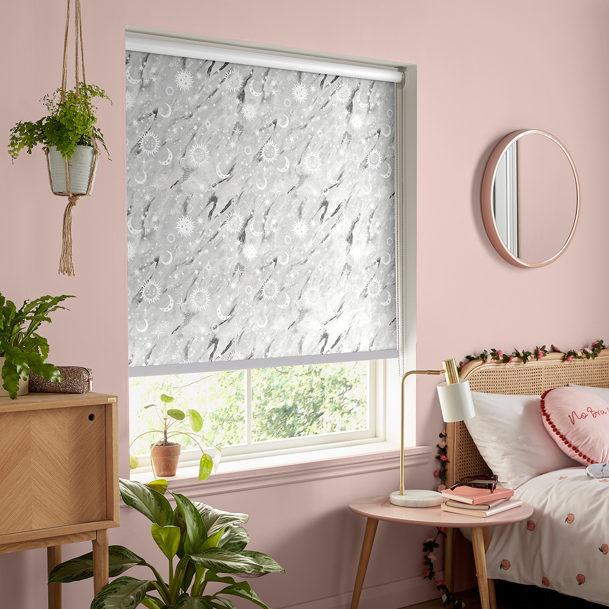 Product photograph of Skinny Dip Marble Celestial Stone Roller Blind from Choice Furniture Superstore.